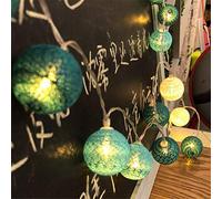 Guirlande Lumineuse Boules Coton 5M 50LEDs Blanc Chaud, Treer Décoration Piles Cosy LED Améliorer 8 Modes Lumières Décorative Intérieur et Extérieur idéale pour Noël (Vert foncé,5m/50LED)