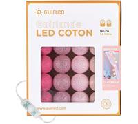 Guirlande lumineuse boules coton LED USB - GUIRLED - Princesse - 16 boules 1,6m - 3 intensités