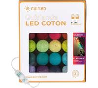 Guirlande lumineuse boules coton LED USB - Veilleuse bébé 2h - 3 intensités - 24 boules 2,4m - Arlequin