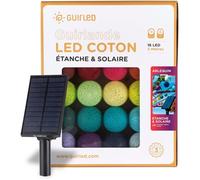 Guirlande lumineuse boules d'extérieur Solaire Guinguette LED- Étanche - 16 boules 3,2m - Arlequin