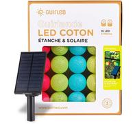 Guirlande lumineuse boules d'extérieur Solaire Guinguette LED- Étanche - 16 boules 3,2m - Cocktail