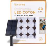 Guirlande lumineuse boules d'extérieur Solaire Guinguette LED- Étanche - 16 boules 3,2m - Flocon