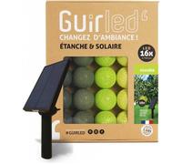 Guirlande lumineuse boules d'extérieur Solaire Guinguette LED- Étanche - 16 boules 3,2m - Fougère