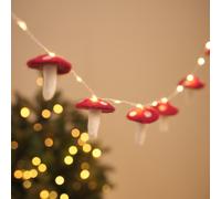 Guirlande Lumineuse Champignons en Feutrine de 1,4 m à LED Blanc Chaud