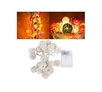 Guirlande lumineuse colorée à piles 3.1m 20 LED boules de rotin décor noël