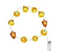 Guirlande Lumineuse d'Automne avec Citrouille, Pomme de Pin et Dinde - 20 LED Décoration pour Halloween & Thanksgiving, Protection IP44 contre les Éclaboussures, Minuterie 6h, Alimentation par Piles