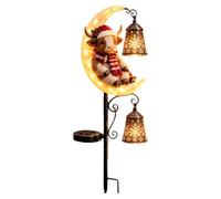 Guirlande Lumineuse de Noël à énergie Solaire Vache Lune avec Lanterne LED | Lampes Solaires De Jardin Extérieur Pour Cour Patio Arrière-Cour Véranda Clôture Balcon Aménag
