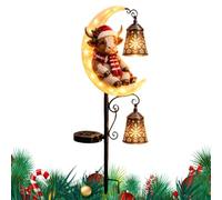 Guirlande Lumineuse de Noël à énergie Solaire Vache Lune avec Lanterne LED | Lampes solaires pour extérieure Pour Extérieur, Jardin, Patio, Arrière-Cour, Porche, Pelouse,