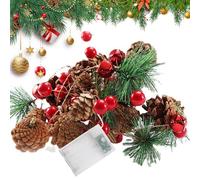 Guirlande lumineuse de Noël de 2 m avec 20 LED en blanc chaud, à piles, avec baies rouges, décoration pour l'extérieur et l'intérieur, Noël, Nouvel An