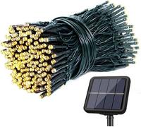 Guirlande lumineuse de Noël d'extérieur à énergie solaire, 22 + 2 m, 220 LED, résistante aux intempéries, 8 modes, étanche, pour fêtes, jardin, balcon, terrasse, mariage, lumière blanc chaud