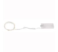 Guirlande lumineuse décoration de Noël fil lumineux chaîne lumineuse décorative, plastique métal argent, batterie, 20x LED 3000K blanc chaud, L 220 cm