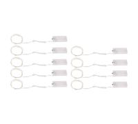 Guirlande lumineuse décoration de Noël fil lumineux chaîne lumineuse décorative, plastique métal argent, batterie, 20x LED 3000K blanc chaud, L 220 cm, lot de 9