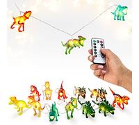 Guirlande lumineuse dinosaure à piles de qualité supérieure avec 12 lumières lumineuses pour la maison, la chambre à coucher et la crèche, 2 m de long avec télécommande