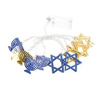 Guirlande Lumineuse Étoile de Hanoukka à Piles 2 X AA en Fer | Décor D’intérieur Portable sans Prise, pour Fenêtres et Têtes de Lit, Ambiance Festive