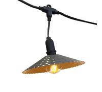 Guirlande lumineuse extérieur 10 abat-jour en acier style vintage MINI VINTY LIGHT HYBRID LED blanc chaud 6m solaire et sur secteur