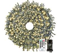 Guirlande Lumineuse Extérieur, 100M 1000 LED Guirlande Lumineuse Sapin de Noël 8 Modes avec Minuterie et Mémoire, IP65 Étanche pour Extérieur Intérieur Chambre Balcon Jardin Noël Mariage, Blanc Chaud
