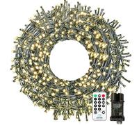 Guirlande Lumineuse Extérieur, 20M 200 LED Guirlande Lumineuse Sapin de Noël 8 Modes avec Minuterie et Mémoire, IP65 Étanche pour Extérieur Intérieur Chambre Balcon Jardin Noël Mariage, Blanc Chaud