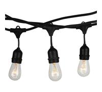 Guirlande lumineuse extérieur éclairage de fête guirlande lumineuse extérieur décoration jardin guirlande lumineuse ampoules, noir, 15 flammes douille E27, longueur 15 m