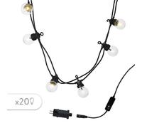 Guirlande lumineuse extérieure connectable Party Clear - LUMI JARDIN - 20 globes guinguette LED - Blanc chaud