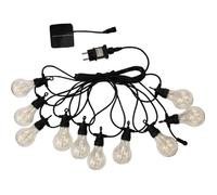 Guirlande lumineuse extérieur - LUMISKY - PARTY CLEAR HYBRID - 7.50 m - Solaire et sur secteur - 10 globes - LED blanc chaud