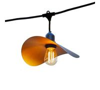 Guirlande lumineuse extérieur raccordable avec abat-jour en acier doré effet cage 10 ampoules LED E27 HAT LIGHT 6m