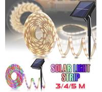 Guirlande Lumineuse Exterieur Solaire Ruban LED 4m 2700K Déco Panneaux Solaires Bande Lumineuse Intérieur/Extérieur-Blanc Chaud