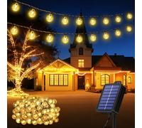 Guirlande Lumineuse Exterieure,18M 100 LED Guirlande Solaire Exterieur,8 Modes IP65 Étanche Lumiere Solaire Exterieur,Guirlande Solaire,Guirlande Exterieur Solaire pour Jardin Fête (Blanc Chaud)