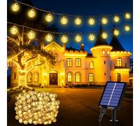 Guirlande Lumineuse Exterieure,27M 200 LED Guirlande Solaire Exterieur,8 Modes IP65 Étanche Lumiere Solaire Exterieur,Guirlande Solaire,Guirlande Exterieur Solaire pour Jardin Fête (Blanc Chaud)