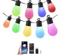 Guirlande Lumineuse Exterieure, 30M Guirlande Guinguette Exterieur avec 50 LED, Télécommande et App,Minuterie,pour décorer Halloween