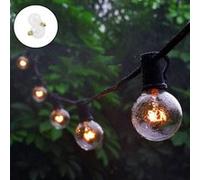 Guirlande Lumineuse Extérieure 7,65M 25pcs 5W G40 Verre Tungstène Ampoule Blanc Chaud Décoration Intérieur étanche Lumineuse Blanc Chaud G
