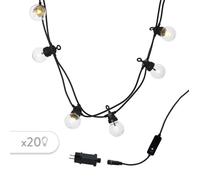 Guirlande lumineuse extérieure connectable Party Clear - LUMI JARDIN - 20 globes guinguette LED - Blanc chaud