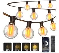 Guirlande Lumineuse Exterieure Dimmable, 30m Guirlande Guinguette Exterieur | APP et Télécommande, Musique Sync, Minuterie, 4 Modes, Étanche IP44, G40 LED Guirlande Led Exterieur pour Jardin Mariage Fête