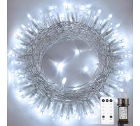 Guirlande Lumineuse Extérieure Electrique,10M 100LED Guirlande Noël Sapin | Télécommande 8 Modes Minuterie Etanche,Guirlande Décorative pour Interieur Mariage Maison Jardin Terrasse Noel,Blanc Froid