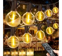 Guirlande Lumineuse Exterieure Guinguette, 45M - 147FT G40 Luminaire Exterieur avec Télécommande/3 Modes/Timer/Dimmables, IP44 Étanche Lampe Intérieur Extérieur pour Pergola Jardin Tonnelle Terrasse