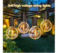 Guirlande Lumineuse Extérieure LED Guinguette 15M - BLEOSAN - 25 Ampoules G40 Plastique IP44 Étanche