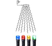 Guirlande lumineuse extérieure LED IP44 LED 160X0,062W en matière synthétique noir 200x0x2000mm