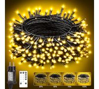 Guirlande Lumineuse Extérieure Noël LED Sapin Intérieur 25M Blanc Chaud | 25M + 5M 250 LED Guirlande Electrique Avec Télécommande/8 Modes/Minuterie, Étanche Pour Jardin Fête Chambre Décoration