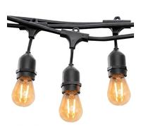 Guirlande lumineuse extérieure raccordable 18m avec 40 ampoules LED filament E27 blanc chaud MAFY LIGHT