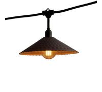 Guirlande lumineuse extérieure raccordable 18m avec 40 ampoules LED filament E27 blanc chaud VINTY LIGHT et abat-jour en métal style vintage