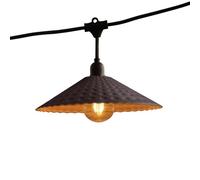 Guirlande lumineuse extérieure raccordable 42m avec 100 ampoules LED filament E27 blanc chaud VINTY LIGHT et abat-jour en métal style vintage