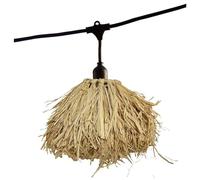Guirlande lumineuse extérieure raccordable 6m avec 7 ampoules LED filament E27 blanc chaud FRUFRU LIGHT Abat-jour en jute bohème