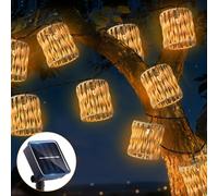 Guirlande Lumineuse Exterieure Solaire, 10 led Lampion Lumineuse Exterieure 3.6m, Guirlande Guinguette, Guirlande Led Decorative pour Jardin, Balcon, Terrasse, Pergola, Guinguette