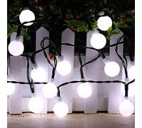 Guirlande Lumineuse Extérieure Solaire, 20 LED 5M Lampe Décorative Mini Boule étanche 8 Modes Pour Pour Jardin Terrasse Balcon Patio Pergola Arbre Fête De Noël (5M20LED, Blanc)