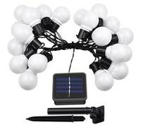 Guirlande Lumineuse Exterieure Solaire Ballon Rond FONGWAN Étanche 10LED 3,5 Mètres pour Cour, Balcon, Fête - Blanc Blanc G