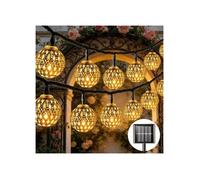 Guirlande Lumineuse Exterieure Solaire Blanc Chaud, IP65 Étanche LED Guirlande Guinguette Exterieur, GUIRLANDE LUMINEUSE D'EXTERIEU