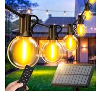 Guirlande Lumineuse Exterieure Solaire Remote - 15M LED Guinguette Lumiere | Solar Lumière Exterieur avec Télécommande, 3 Modes, IP44 Étanche pour Jardin Terrasse Balcon Mariage Décoration