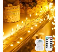 Guirlande lumineuse féerique d'extérieur à piles, 6 m, 200 LED, guirlande lumineuse scintillante avec télécommande, lumières étoilées pour bricolage, couronne de mariage, fête, chambre à coucher