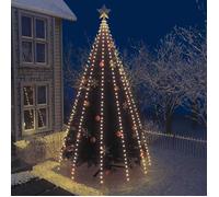 Guirlande lumineuse filet d'arbre de Noël - vidaXL - 500 LED - 500 cm - Blanc chaud - Vert foncé - Étanche