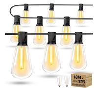 Guirlande Lumineuse Guinguette Exterieur 18M - ST38 60FT 30+2 LED Ampoules de Guirlandes Jardin Lumiere Exterieure Connectable IP54 Imperméable Guirlande Lumières Extérieur Terrasse Pergola Balcon