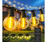 Guirlande Lumineuse Guinguette Exterieur Led - 20M Guirlandes Lumineuses | 25+2 G40 Ampoule Exterieure Jardin Terrasse Lampe IP44 Imperméable Extérieur lumineuses Extérieure Electrique Lumiere
